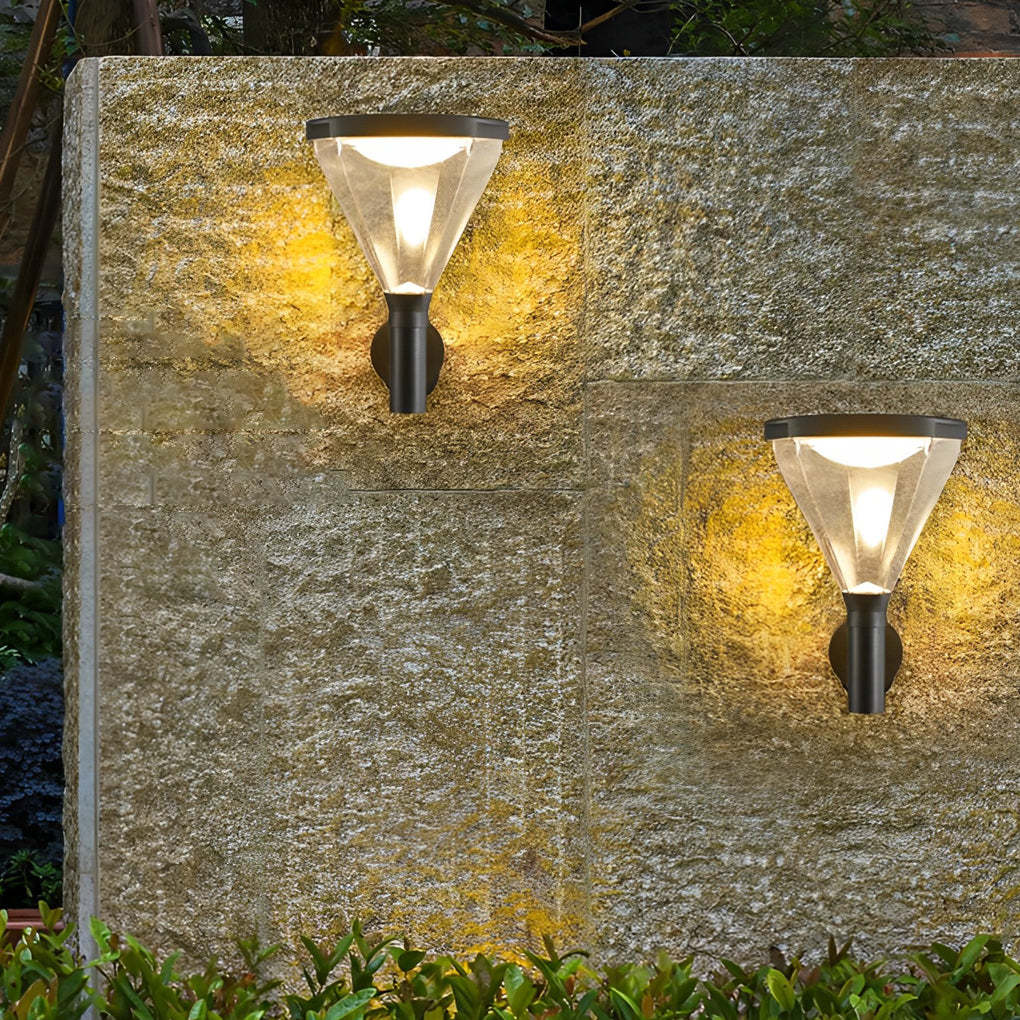 Waterproof Dimmable LED Black Modern Solar Outdoor Wall Lamp