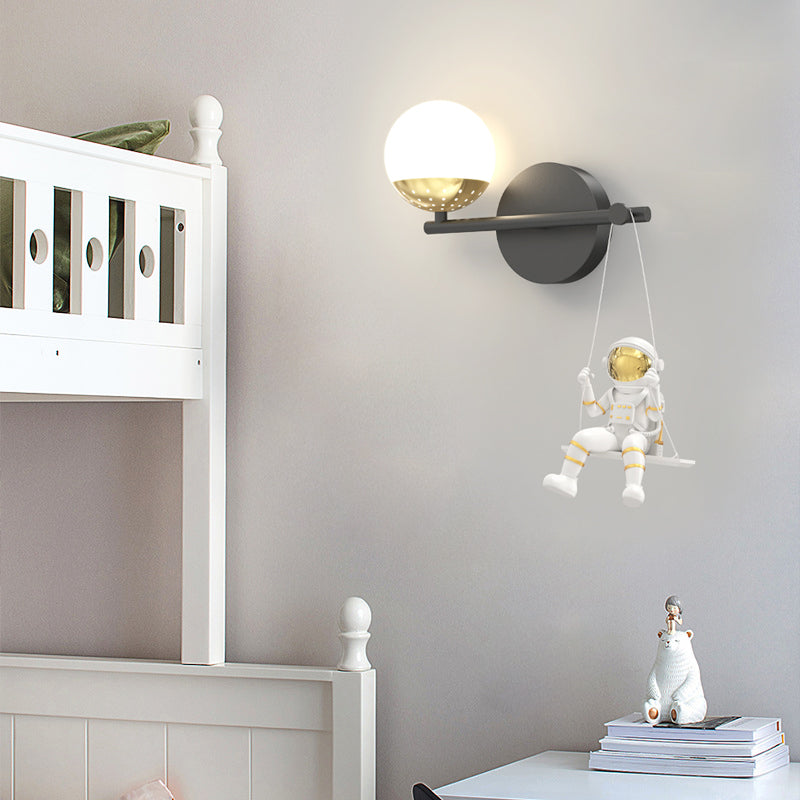 Acrylic Ball Resin Astronaut Swing 3-Step Modern Wall Light