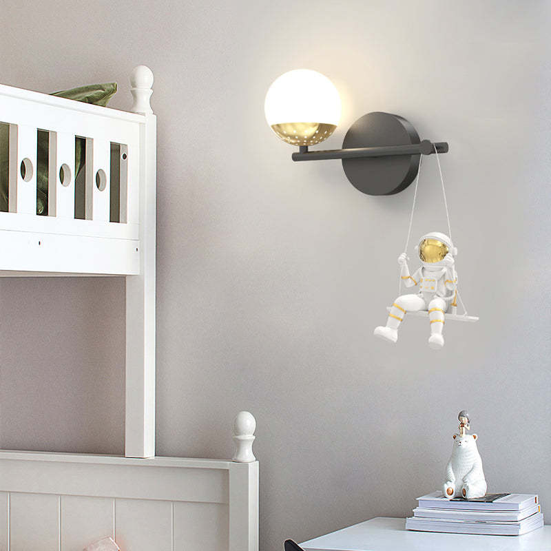 Acrylic Ball Resin Astronaut Swing 3-Step Modern Wall Light