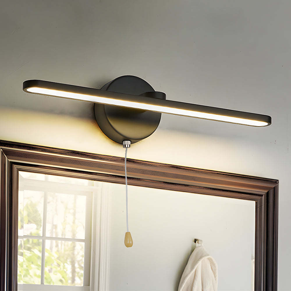 15.74'' Modern LED Linear Vanity Lights with Pull Rope Switch - Bathroom Lighting in Black/Bronze-Lighom