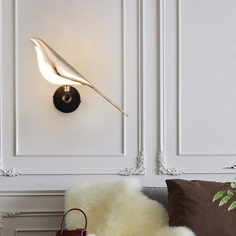 Lighom modern magpie bird yellow wall sconces in synthetic — 1-Bird / Warm White (3000K)