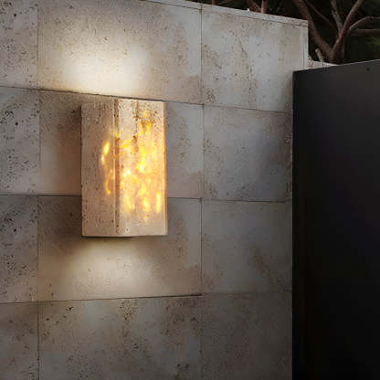 Wabi-Sabi Yellow Travertine LED Wall Sconce - Square/Rectangle-Lighom