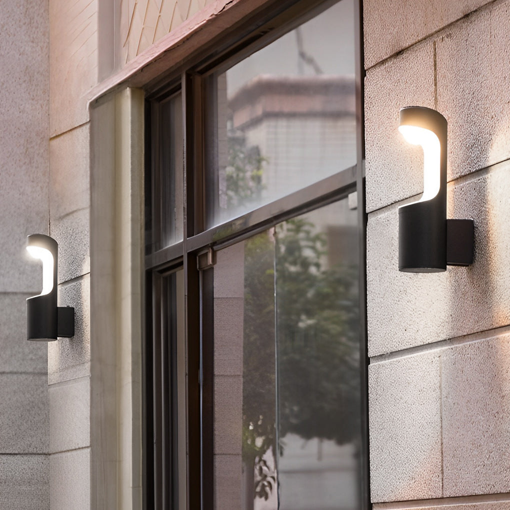 Black metal outdoor wall lighting - modern — Natural White (4000K)