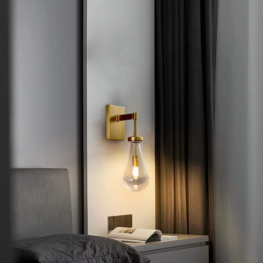 Water Drop Crystal Copper Minimalist Wall Sconce