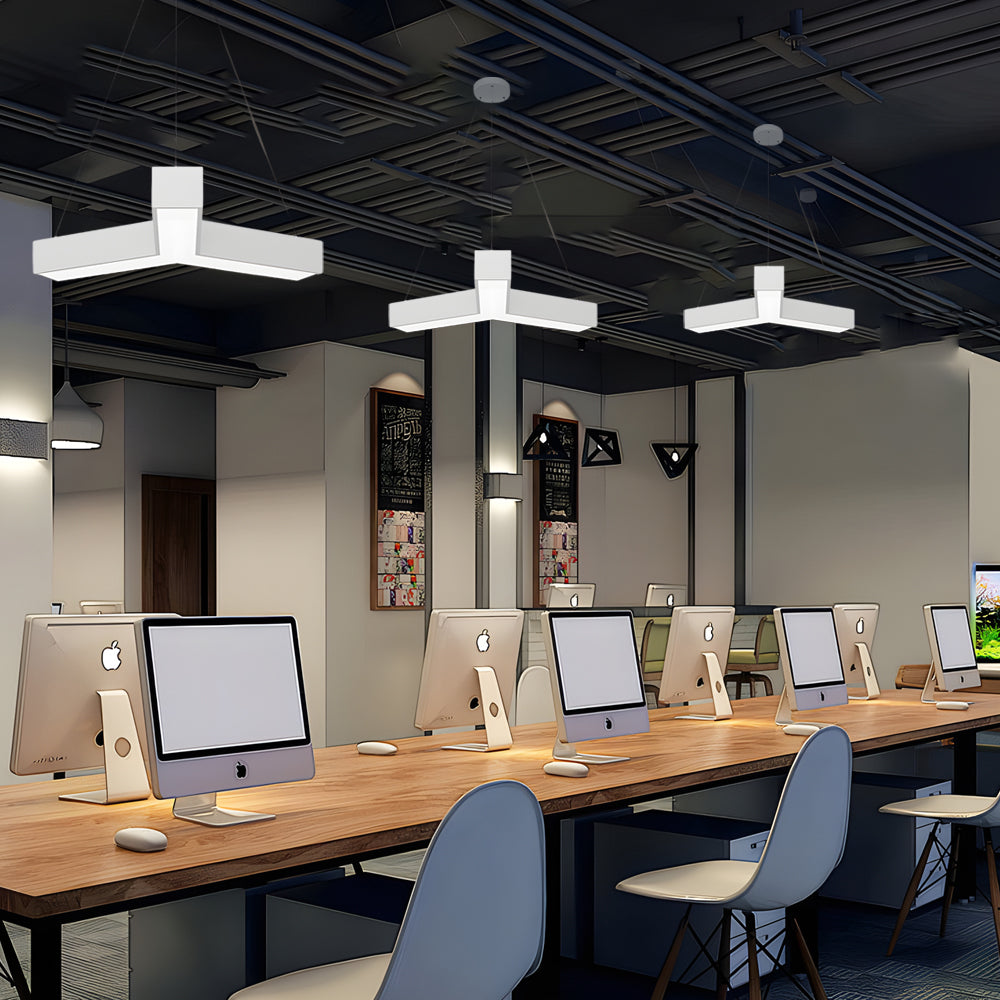 Modern Seamless Y-Shaped Linear LED 4-Piece Office Pendant