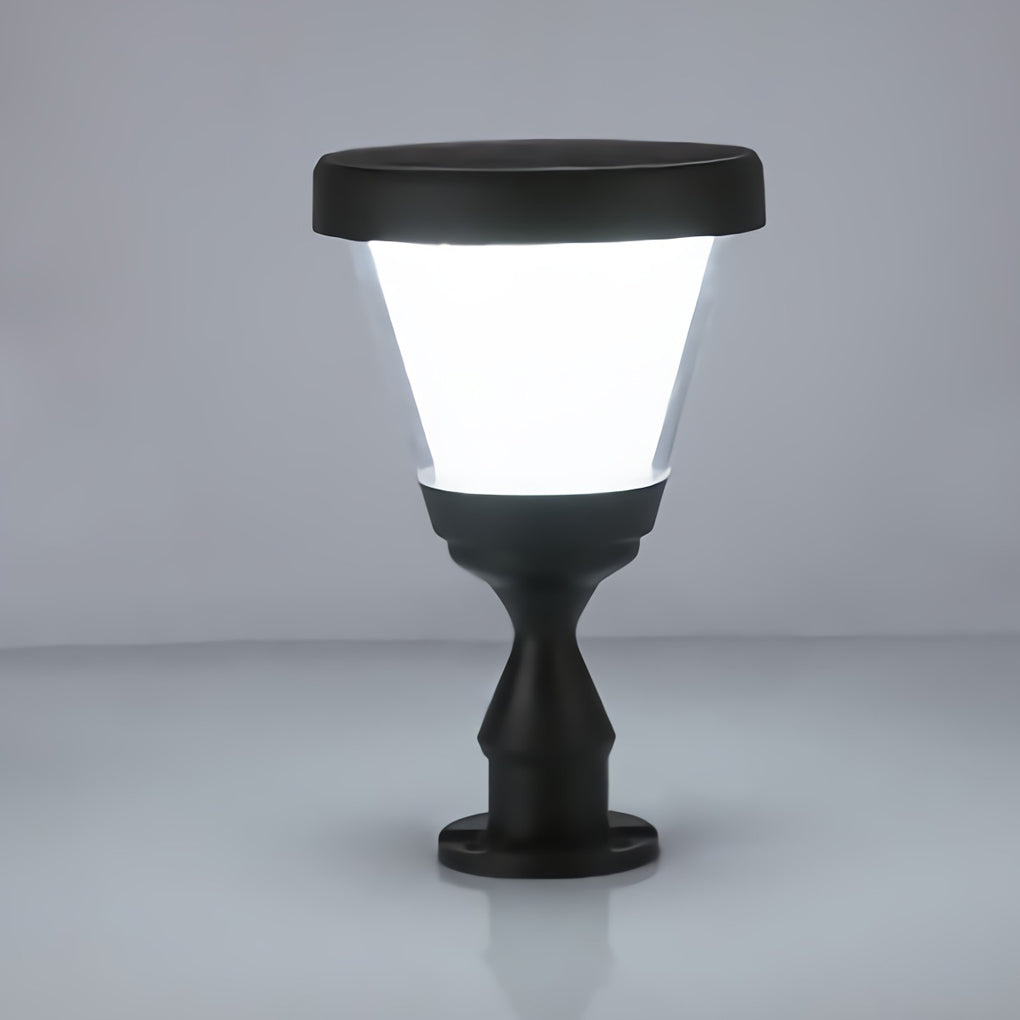 Black LED Modern Solar Fence Post Cap Light