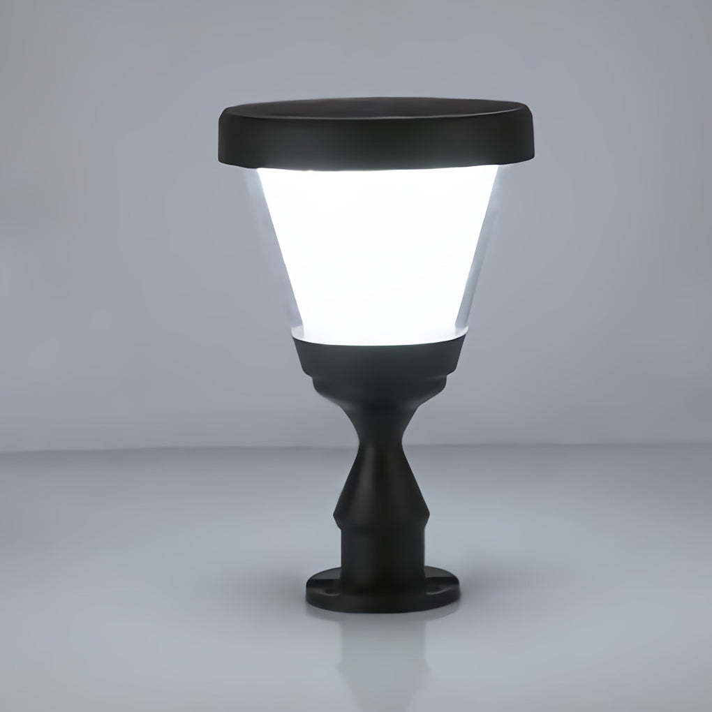 Black LED Modern Solar Fence Post Cap Light
