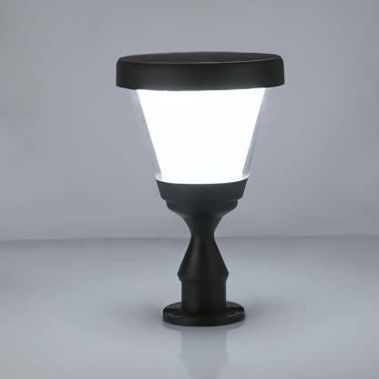 Black LED Modern Solar Fence Post Cap Light