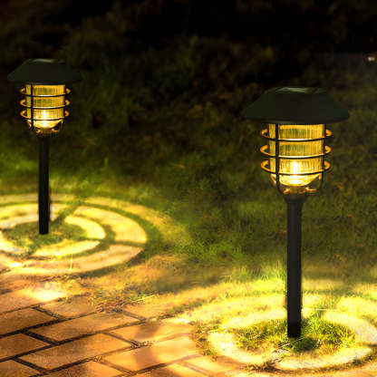 22.8-in Black Mini Torch Solar Pathway Lights Outdoor Lawn LED Lights-Lighom
