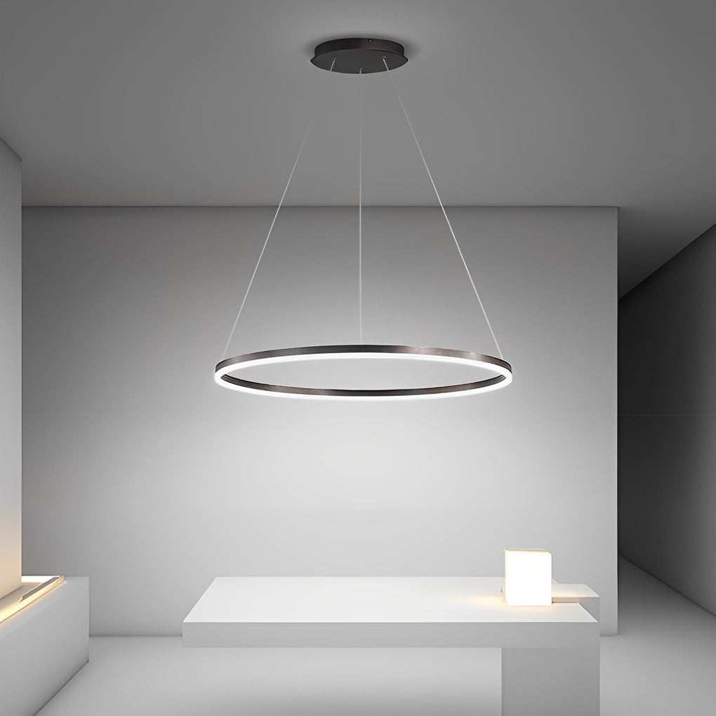 Lighom simple circle brown pendant lighting — Warm White (3000K)