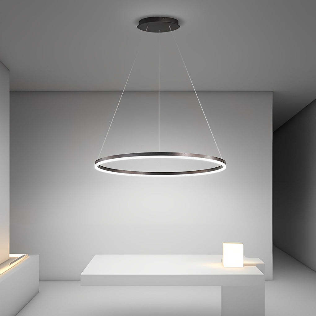 Lighom simple circle brown pendant lighting — Warm White (3000K)