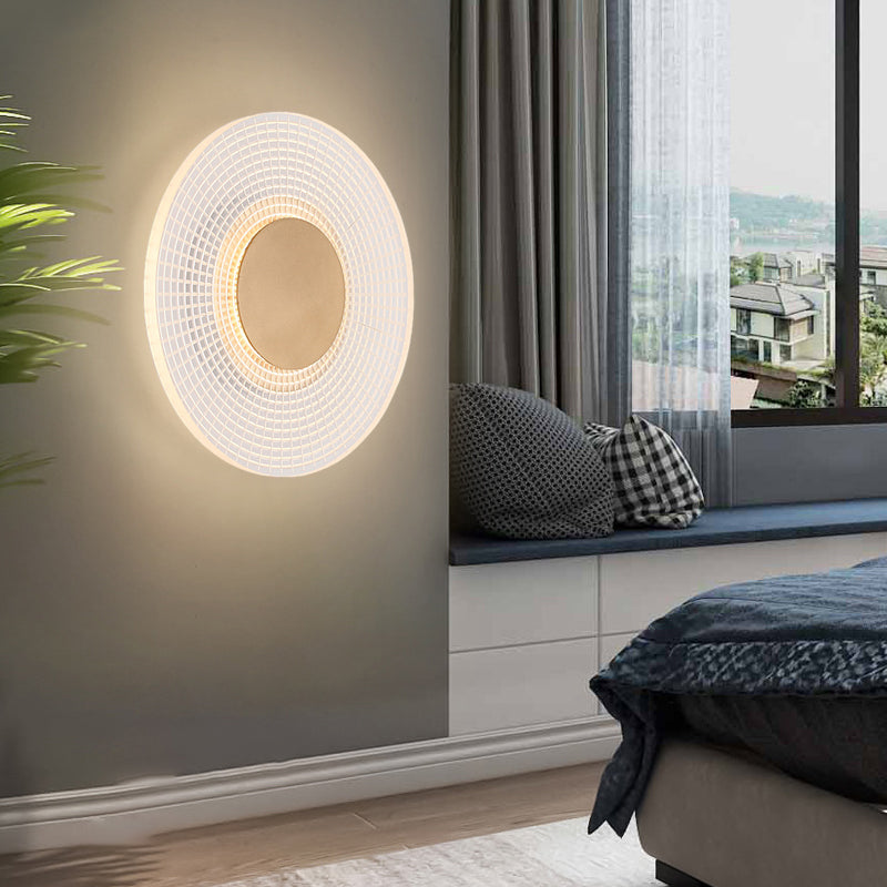 Round Stripes Grid Pattern Acrylic LED Simple Creative Modern Wall Lamp-Lighom