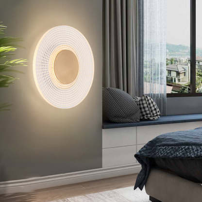 Round Stripes Grid Pattern Acrylic LED Simple Creative Modern Wall Lamp-Lighom