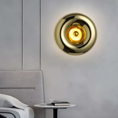 Round Glass Lava Art Modern Wall Light