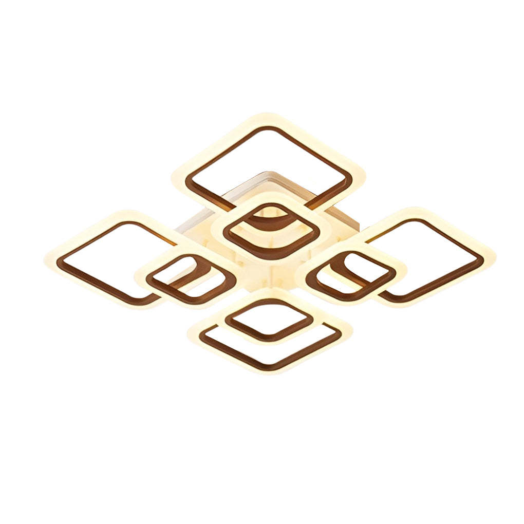 Square Dimmable Remote Modern Ceiling Fixture