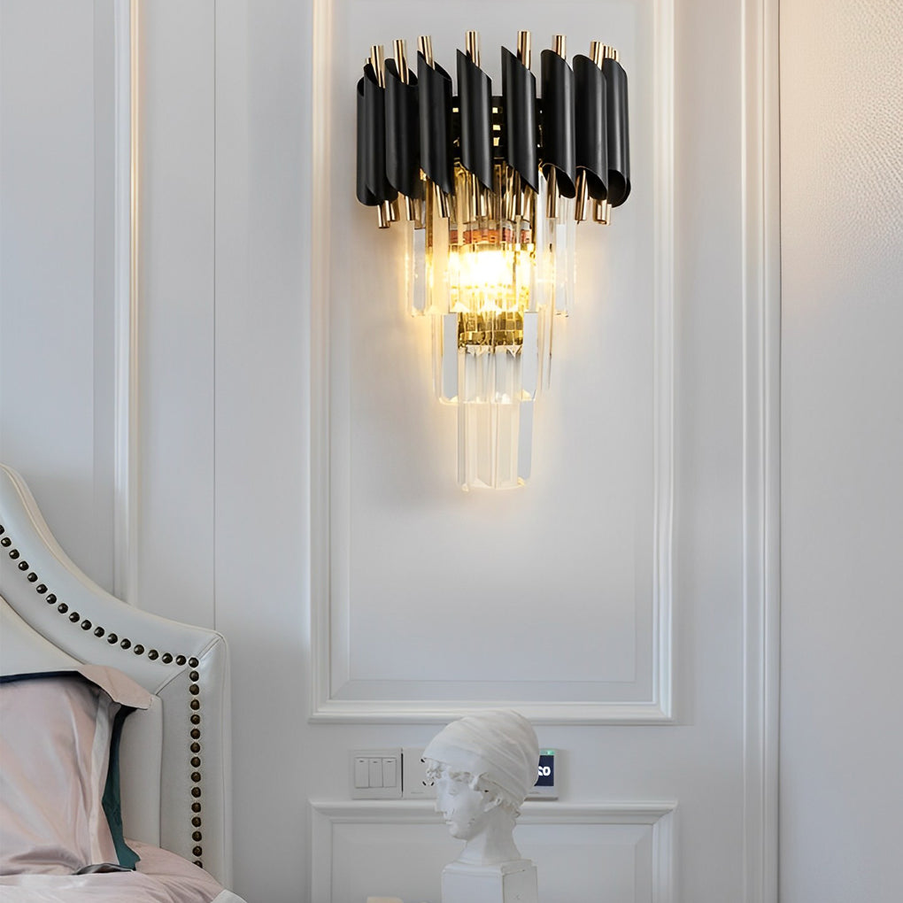 Creative Metal Crystal Glass LED Postmodern Wall Sconce Lighting-Lighom