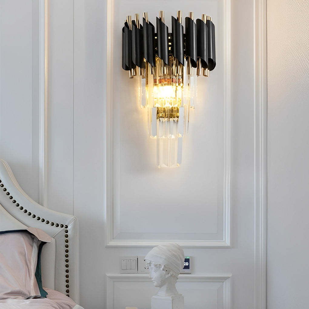 Creative Metal Crystal Glass LED Postmodern Wall Sconce Lighting-Lighom