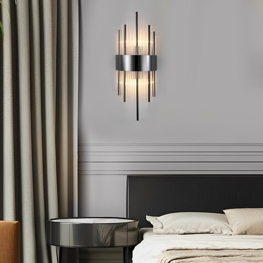 Dimmable LED Postmodern Crystal Wall Light — Black