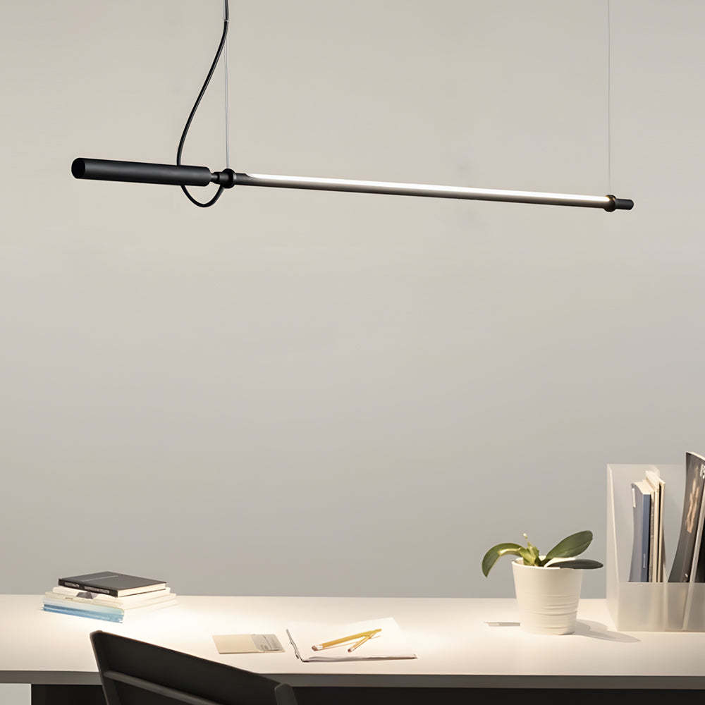 Minimalist Black Acrylic Linear LED Pendant