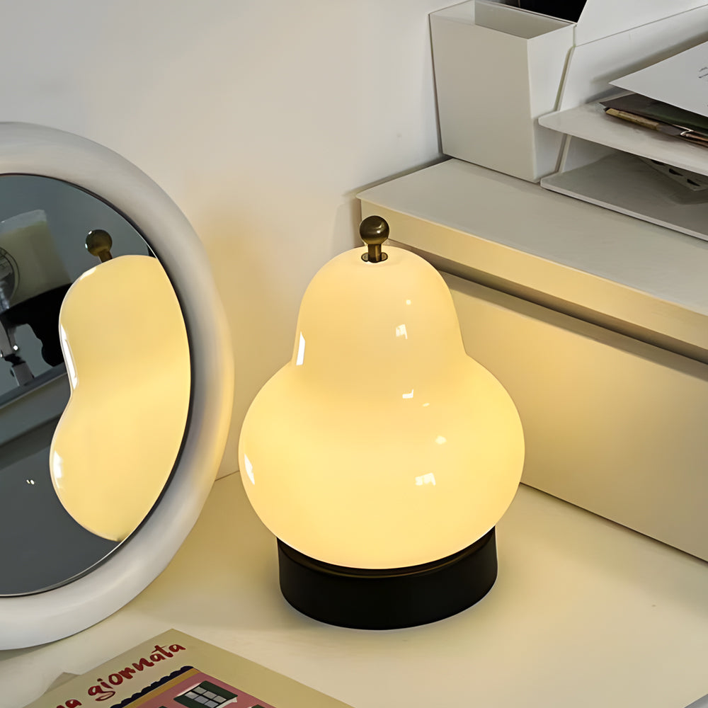 Lighom modern pear ambient white table lamps in glass metal iron