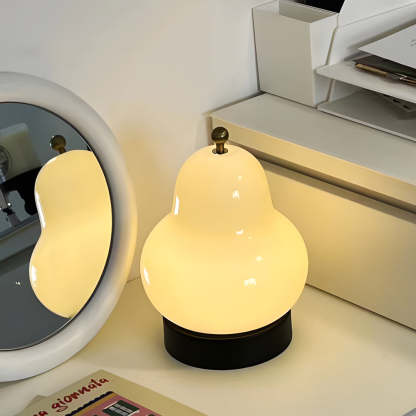 7.5 inch Glass Pear LED Table Ambient Lamp with Touch Switch-Lighom