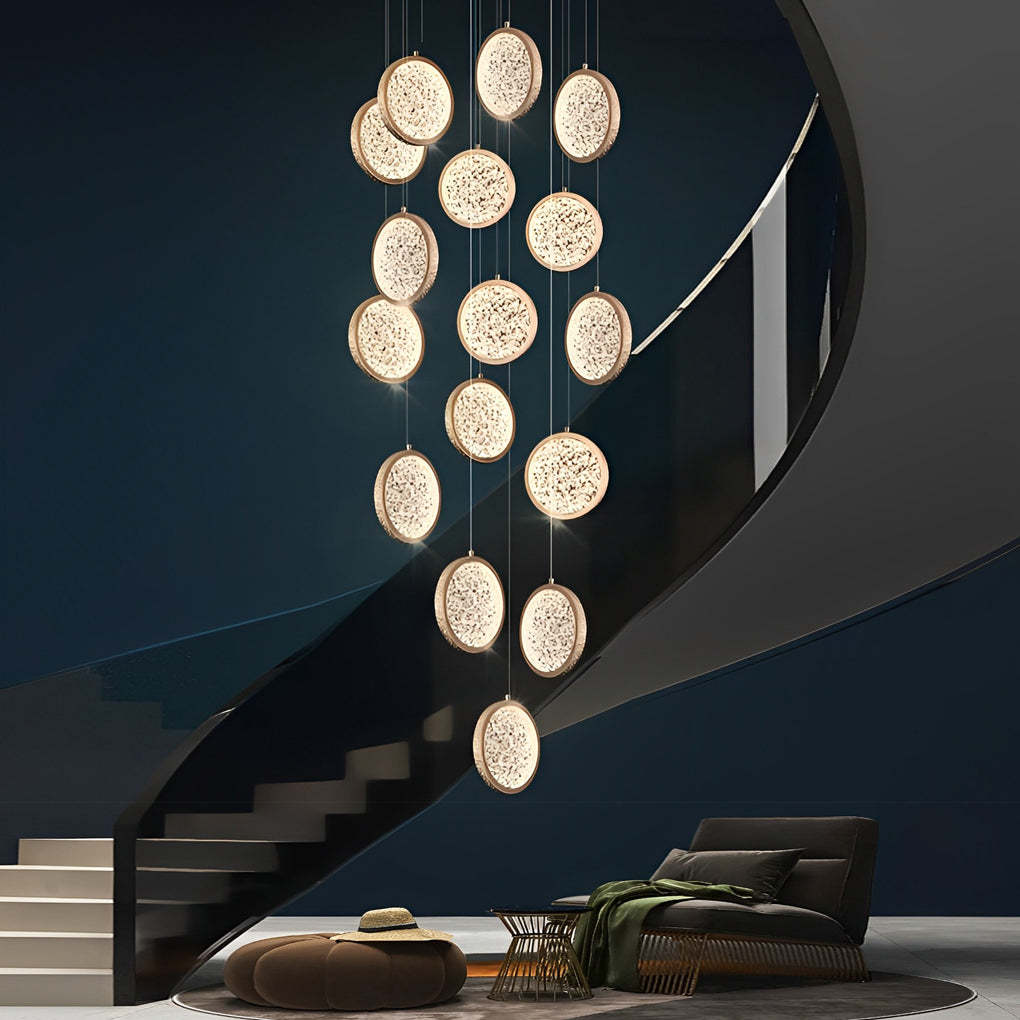Round Iron Acrylic Dimmable Modern Pendant
