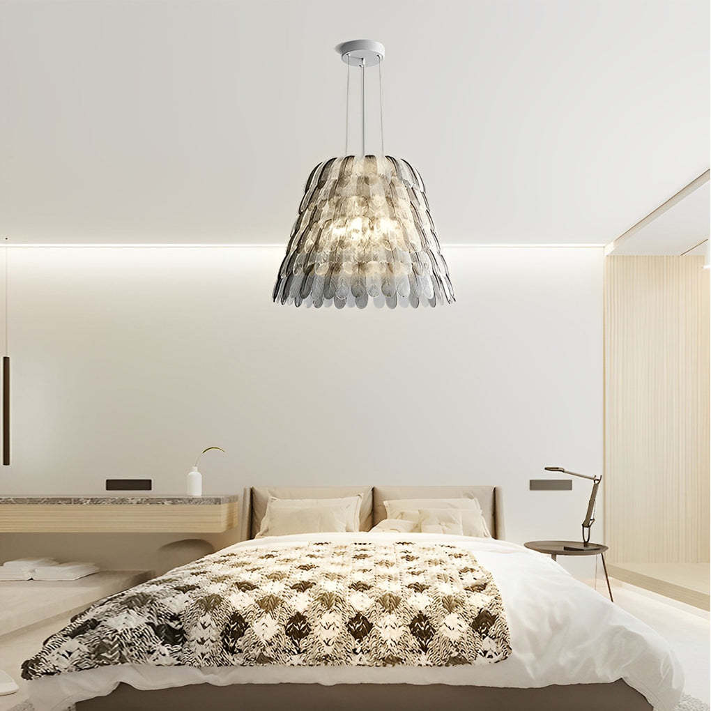 Acrylic Feather Dimmable Modern Chandelier — Gray