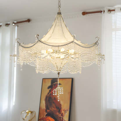 Pagoda Crystal LED Dimmable Chrome Chandelier