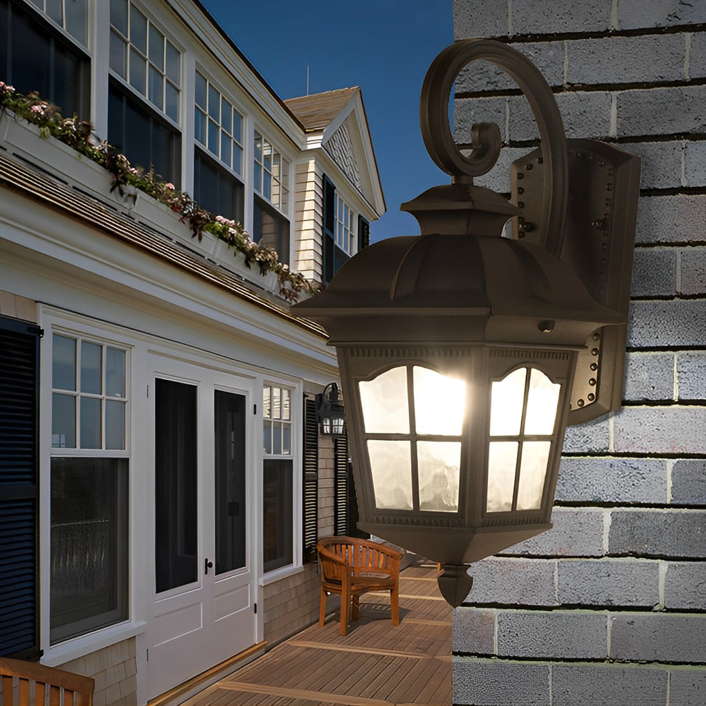 Waterproof Retro Elegant LED Glass European Style Outdoor Wall Lights-Lighom