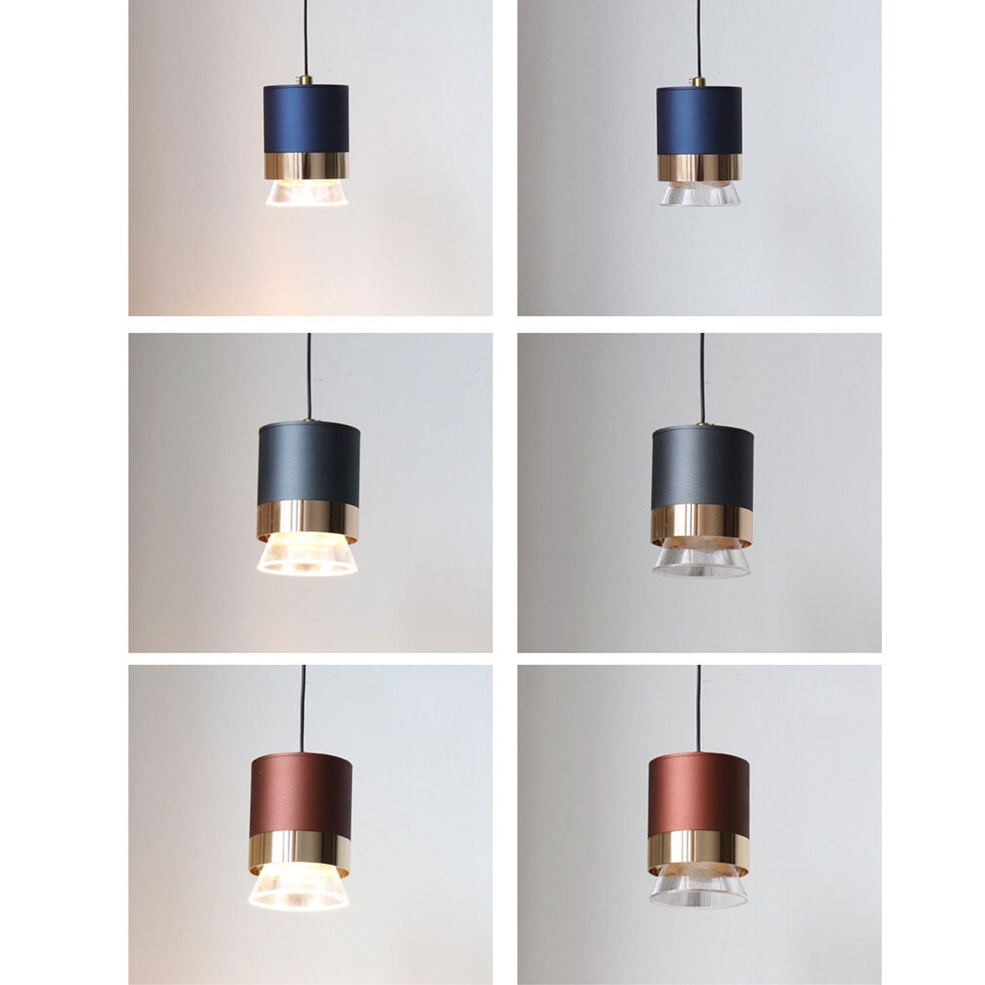 Nordic Cylindrical Aluminum Acrylic LED Pendant Light — Red / Warm Light (3000K) / 220V-240V For UK/AU