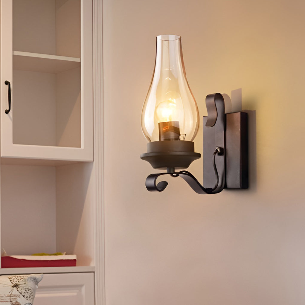 Retro Glass E27 Industrial Wall Lamp Wall Sconces Lighting-Lighom
