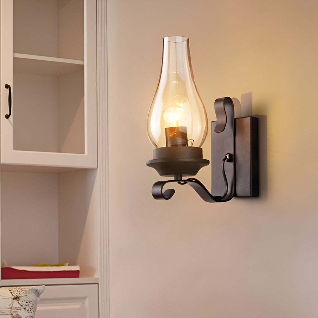 Retro Glass E27 Industrial Wall Lamp Wall Sconces Lighting-Lighom