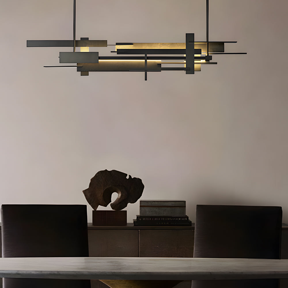 Irregular Metal Geometric Black Postmodern Chandelier