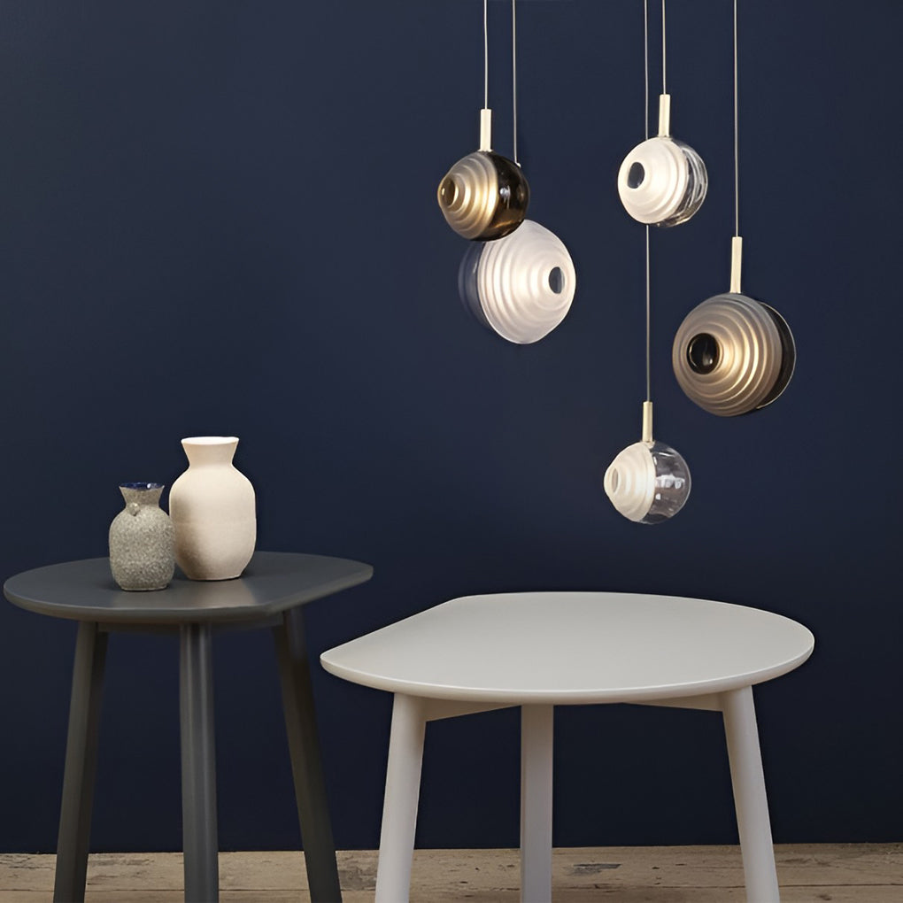 Glass Round Modern Kitchen Island Pendant
