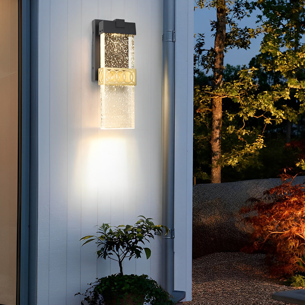 Bubbles Crystal LED Waterproof Black Simple Modern Outdoor Wall Lights-Lighom