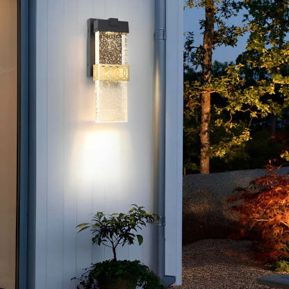 Bubbles Crystal LED Waterproof Black Simple Modern Outdoor Wall Lights-Lighom