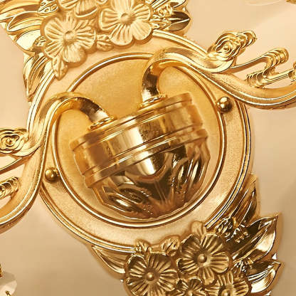 2 Lights Flowers Crystal Glass Three Step Dimming European-Style Wall Lamp-Lighom