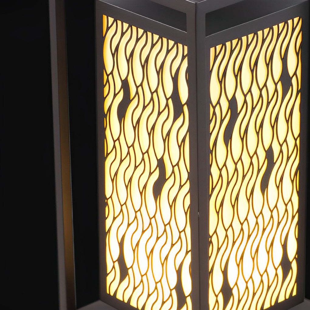 Square Retro Waterproof LED Black Vintage Outdoor Pathway Lights Lawn Lamp-Lighom