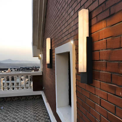 Imitation Marble Black Modern Outdoor LED Wall Light