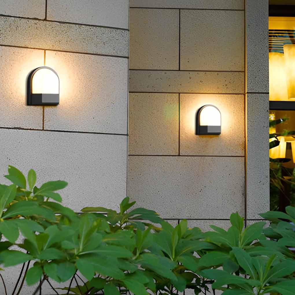 Minimalist Waterproof LED Dark Gray Modern Outdoor Wall Lamp Exterior Lights-Lighom