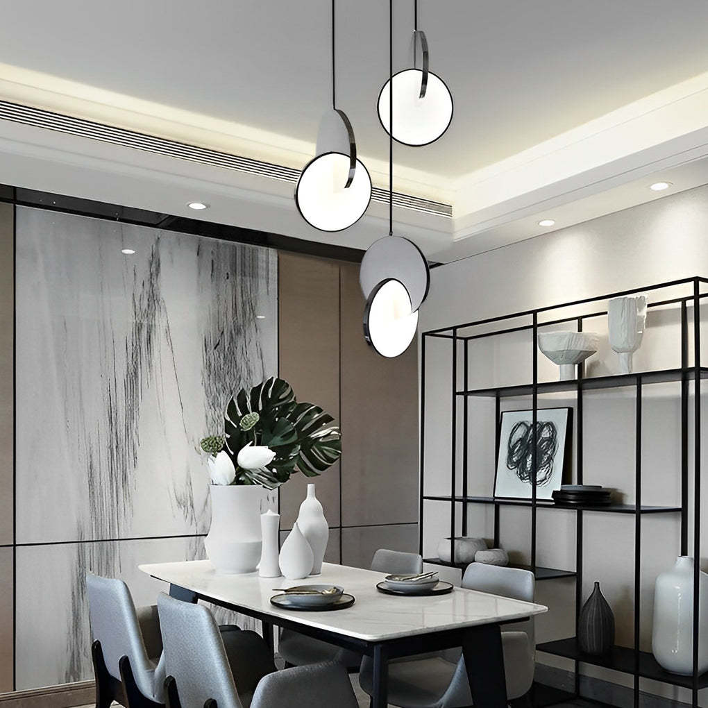 Round Stainless Steel LED Acrylic Postmodern Pendant