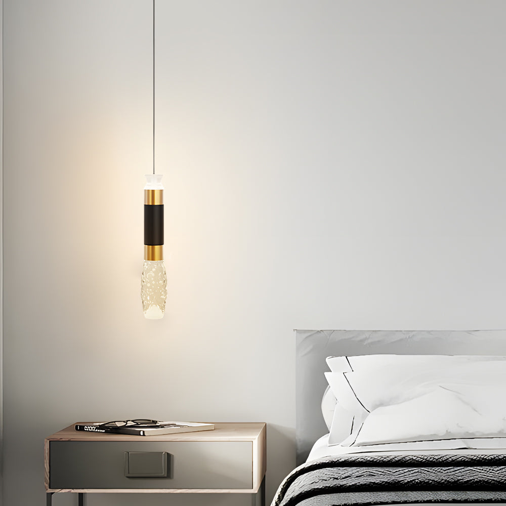 Lighom modern cylindrical elongated black pendant lighting in aluminum metal
