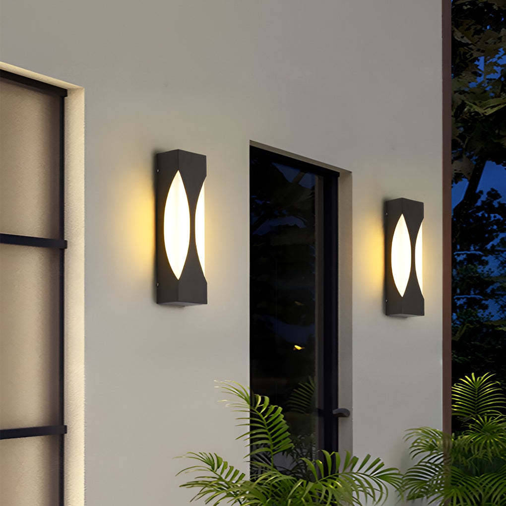 Creative Rectangular Waterproof LED Black Modern Outdoor Wall Sconce Lighting-Lighom