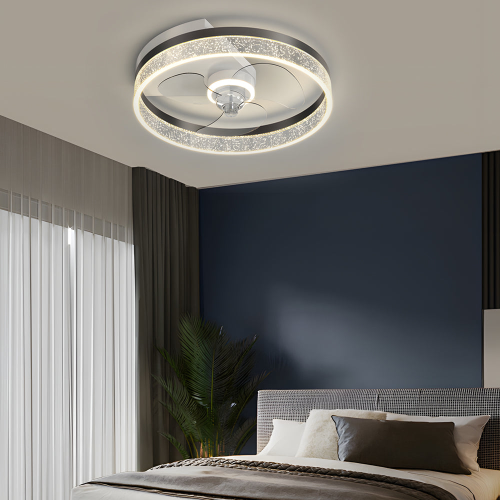 Circular Acrylic Bubbles LED 3-Step Dimming Ceiling Fan