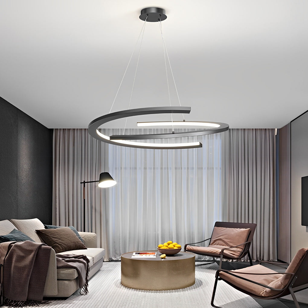 Lighom modern semi-circular black pendant lighting