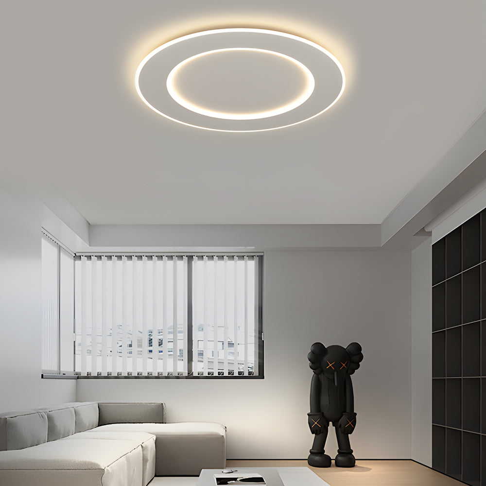 Modern circle white flush mount lighting, Lighom — 19.7"