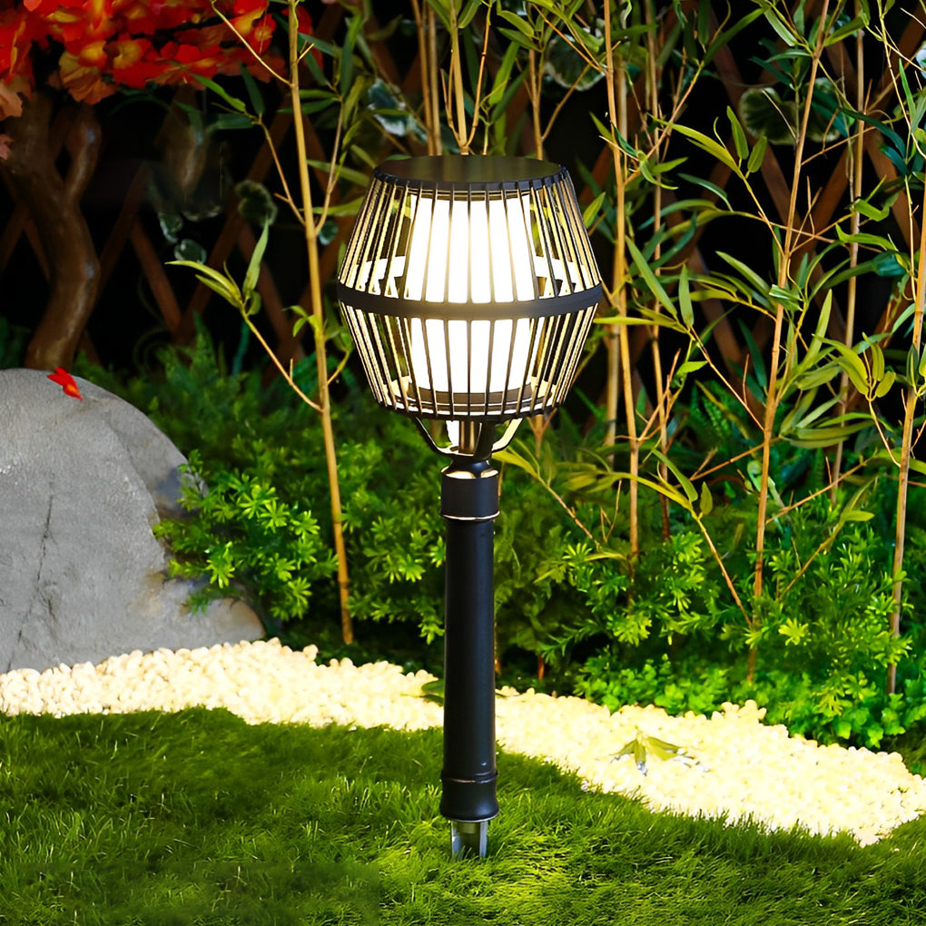 Waterproof Aluminum LED Matte Black Modern Solar Outdoor Lights Lanterns-Lighom