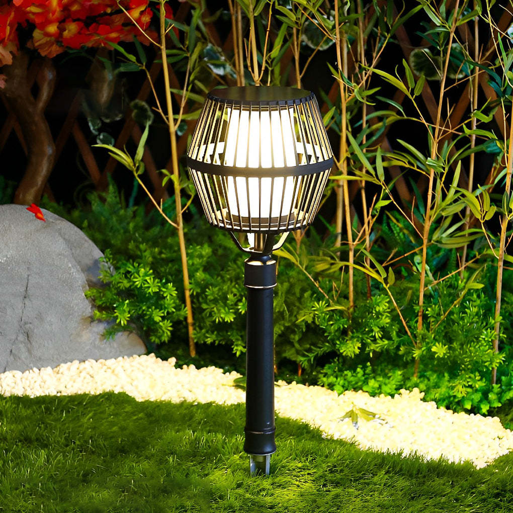 Waterproof Aluminum LED Matte Black Modern Solar Outdoor Lights Lanterns-Lighom