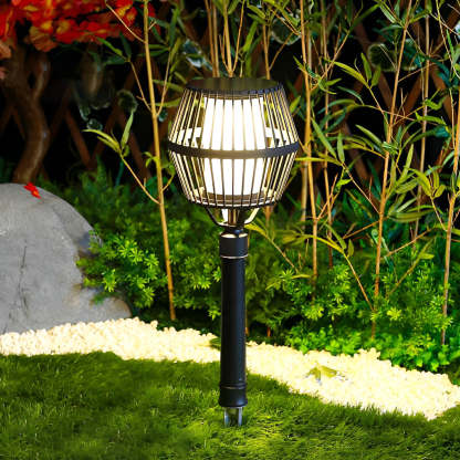 Waterproof Aluminum LED Matte Black Modern Solar Outdoor Lights Lanterns-Lighom