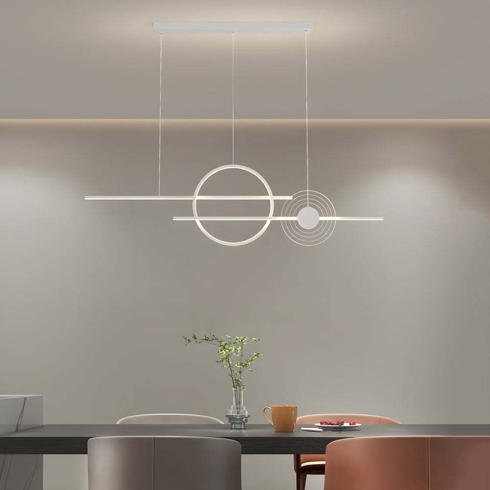 39.4" Dimmable Ring Linear Island Chandelier